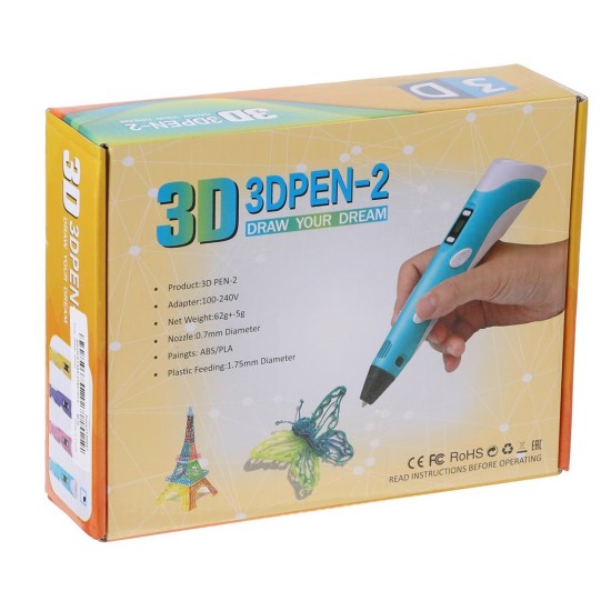 3D rašiklio rinkinys su PLA siūlais 3D PEN-II
