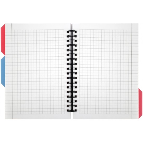 Bloknotas PANDA, Optima, B6, 100 lapų, langeliais, 65gsm, su spirale šone, plastikinis viršelis