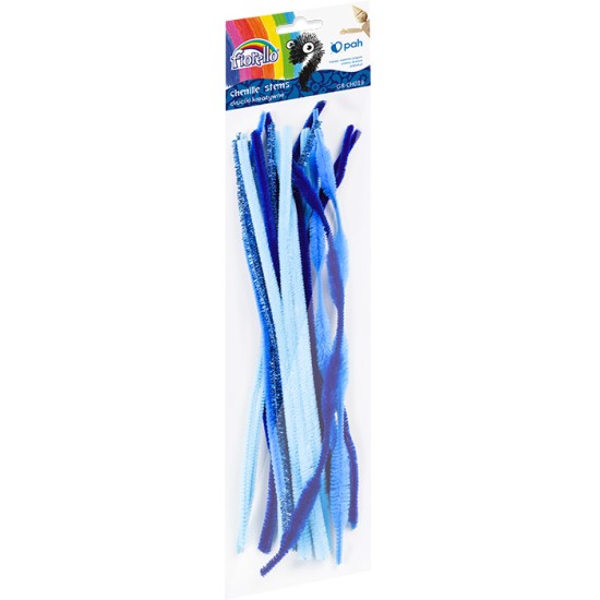 Šenilo vielos strypeliai GR-CH019, Fiorello, 30cm, 20 vnt., mėlynos sp.