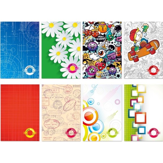Bloknotas, A7, langeliais, 40 lapų, 70gsm, su spirale šone