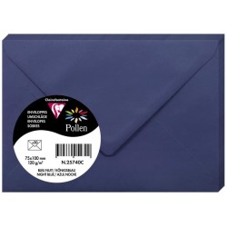 Dekoratyvinis vokas POLLEN, Clairefontaine, 75x100mm, 120gsm, tamsiai mėlynos sp.