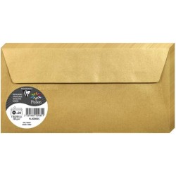 Dekoratyvinis vokas POLLEN, Clairefontaine, DL (110x220mm), 120gsm, blizgus, aukso sp.