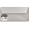 Dekoratyvinis vokas POLLEN, Clairefontaine, DL (110x220mm), 120gsm, blizgus, sidabro sp.