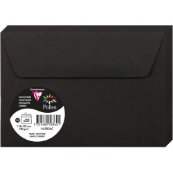 Dekoratyvinis vokas POLLEN, Clairefontaine, C6 (114x162mm), 120gsm, juodos sp.