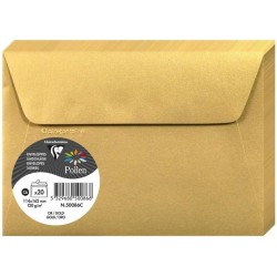 Dekoratyvinis vokas POLLEN, Clairefontaine, C6 (114x162mm), 120gsm, blizgus, aukso sp.
