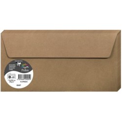 Dekoratyvinis kraft popieriaus vokas POLLEN, Clairefontaine, DL (110x220mm), 120gsm, rudos sp.