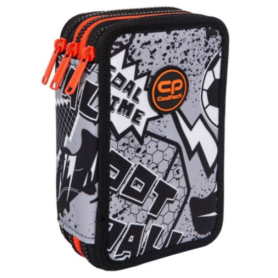 Forminis trijų skyrių penalas su priedais CoolPack Jumper 3 Grey Ball