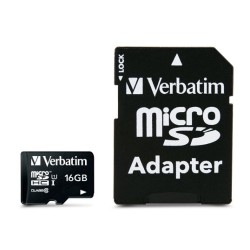 Verbatim 44082 Premium U1 Micro SDHC Atminties kortelė 16GB + microSD į SD Adapteris