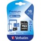 Verbatim 44082 Premium U1 Micro SDHC Atminties kortelė 16GB + microSD į SD Adapteris