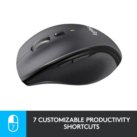Logitech Marathon M705 Belaidė pelė, RF Wireless, 1000 DPI, Charcoal