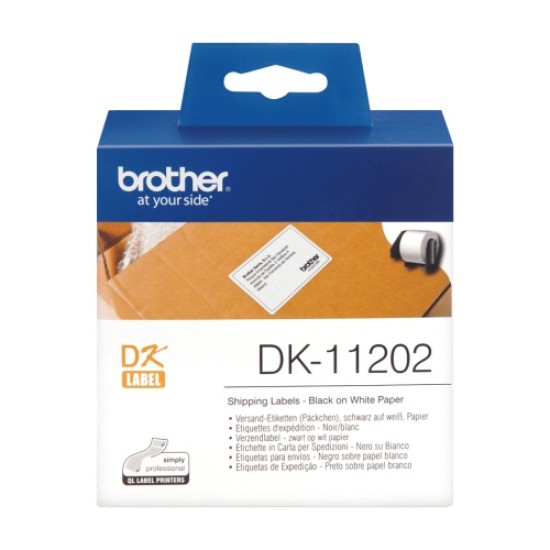 Brother DK-11202 (DK11202) Etikečių ritinėlis Black on White, 62mm x 100mm 300 etikečių