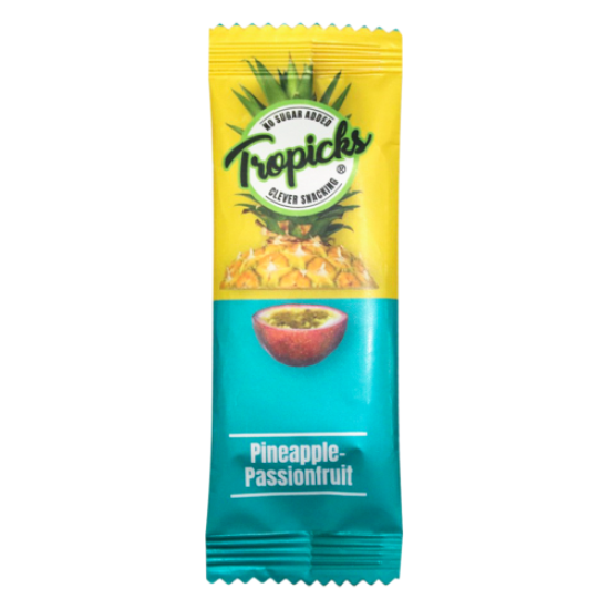 Tropicks Džiovintų ananasų, pasiflorų batonėlis, 20 g 20 (pcs)