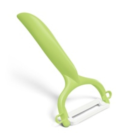 Kyocera FK140CP10NGR SANTOKU KNIFE & PEELER Rinkinys, peilis (14 cm ašmenys) ir skustukas, Žalia