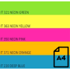 Spalvotas Neon popierius Double A, 75g, A4, 100 lapų, Rainbow 4, 5 Neon spalvų