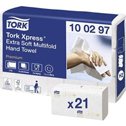 Lapelinis rankšluostinis popierius Tork Premium Extra Soft H2, 2 sl., 100 lap., 34x21.2cm, W,21vnt