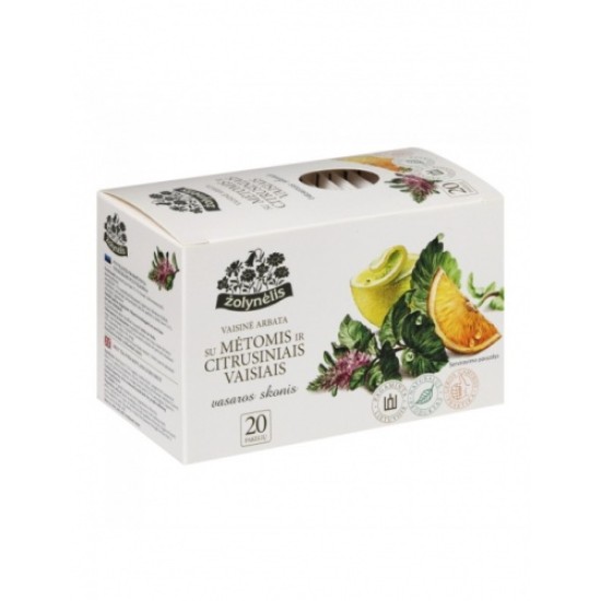 Žolynėlis vaisinė arbata Vasaros Skonis su mėtomis ir citrus. vaisiais, 50g (2,5g x20)