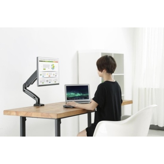 Up Up Premium Single Screen Monitoriaus laikiklis 17-32'', VESA 75x75, 100x100, Matinė juoda