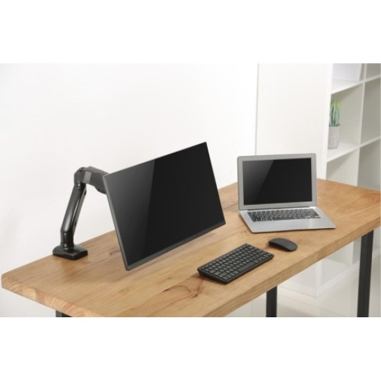 Up Up Premium Single Screen Monitoriaus laikiklis 17-32'', VESA 75x75, 100x100, Matinė juoda
