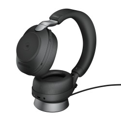 Jabra Evolve2 85 MS Stereo Link380c Belaidės/Laidinės ausinės Bluetooth, 3.5mm jack, Stand, Juoda