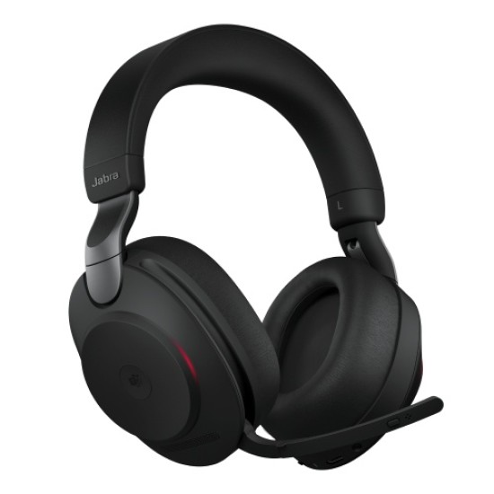 Jabra Evolve2 85 MS Stereo Link380c Belaidės/Laidinės ausinės Bluetooth, 3.5mm jack, Stand, Juoda