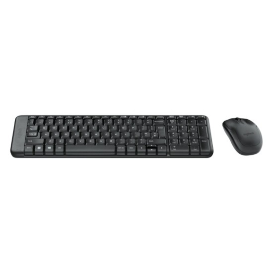 Logitech MK220 Combo Belaidė klaviatūra + pelė, US, Juoda