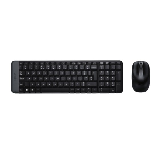 Logitech MK220 Combo Belaidė klaviatūra + pelė, US, Juoda