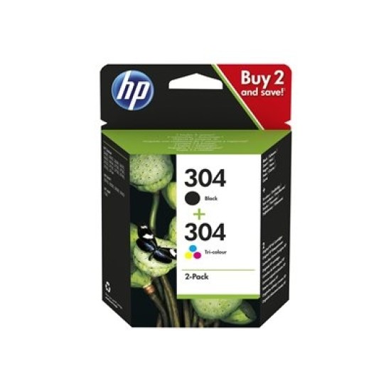 HP No.304 Kasėčių rinkinys (3JB05AE), juoda ir trispalvė kasetė
