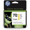 HP 712 3-pack (3ED79A) Rašalinė kasetė, Geltona