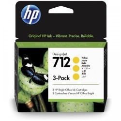HP 712 3-pack (3ED79A) Rašalinė kasetė, Geltona