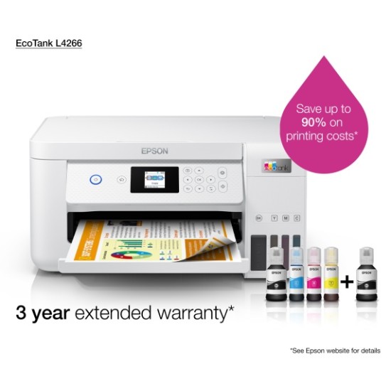 Epson EcoTank L4266 Spausdintuvas rašalinis spalvotas MFP A4 33 ppm USB Wi-Fi Ethernet LAN