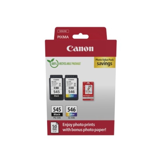 Canon PG-545/CL-546 (8287B008) Rašalinių kasečių komplektas, BK/CMY