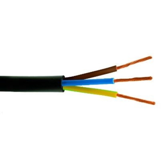 Kabelis 3x1.5mm² juodas (daugiagyslis, apvalus) BVV-LL