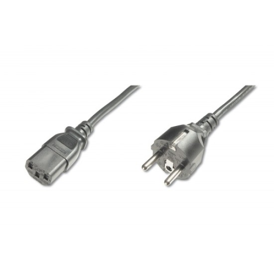 Digitus Maitinimo kabelis, CEE 7/7 (Type-F) - C13 M/F, H05VVF3G 0.75qmm, 1.2 m, Black