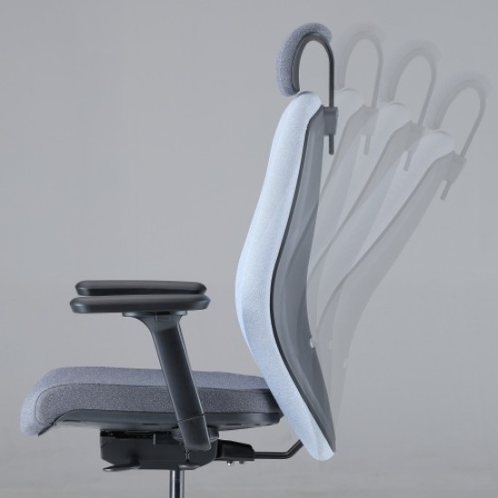 Up Up Athene ergonominė biuro kėdė Juoda, Pilkas + Mėlynas audinys