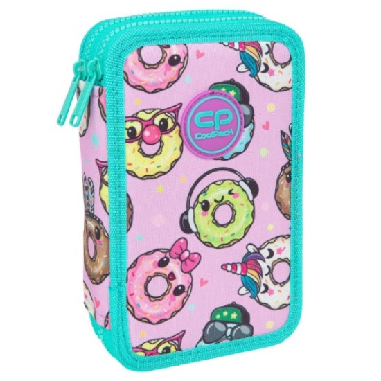 Forminis dviejų skyrių penalas su priedais CoolPack Jumper 2 Happy donuts