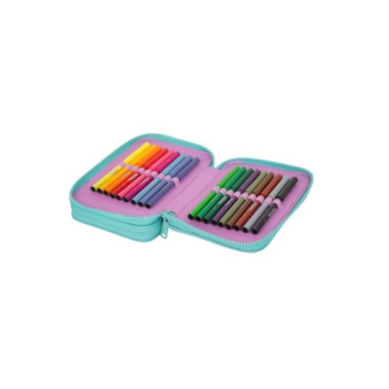Forminis dviejų skyrių penalas su priedais CoolPack Jumper 2 Happy donuts