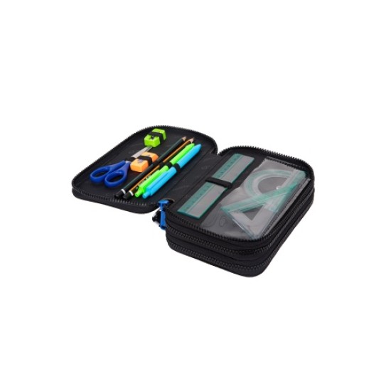 Forminis trijų skyrių penalas su priedais CoolPack Jumper 3 Catch me