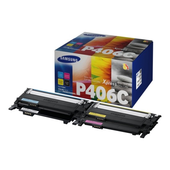 Samsung kasečių rinkinys-Kit CLT-P406C/ELS (SU375A), juoda, žydra, purpurinė, geltona kasetė