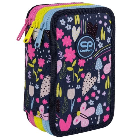 Forminis trijų skyrių penalas su priedais CoolPack Jumper 3 IN THE GARDEN