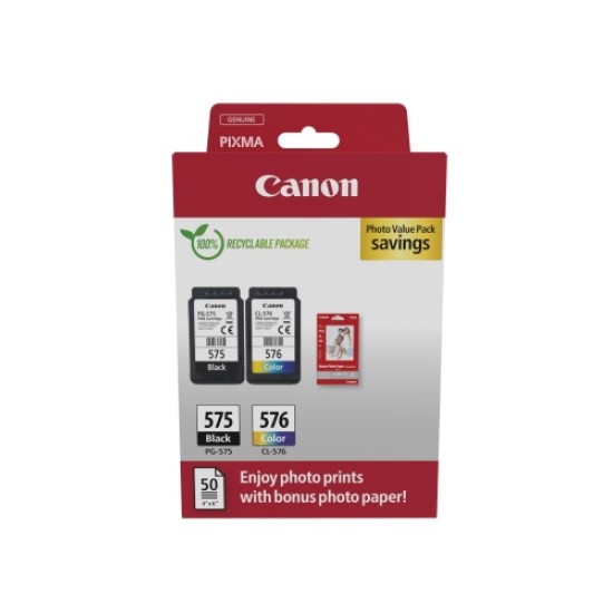 Canon PG-575/CL-576 (5438C004) Photo value pack Rašalinių kasečių komplektas, BK/CMY