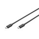 Digitus AK-300138-030-S USB-C Kabelis, USB-C 2.0 Male į USB-C 2.0 Male, 3 m, Juoda