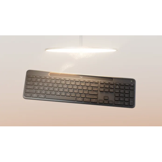 Logitech Signature Slim Solar+ K980 for Business Belaidė klaviatūra, RF+Bluetooth, US Int, Graphite