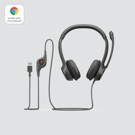 Logitech H390 USB Laidinės ausinės, USB Type-A, Juoda