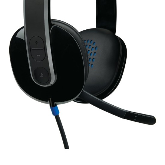 Logitech H540 Laidinės ausinės, USB-A, Juoda