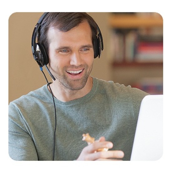 Logitech H540 Laidinės ausinės, USB-A, Juoda