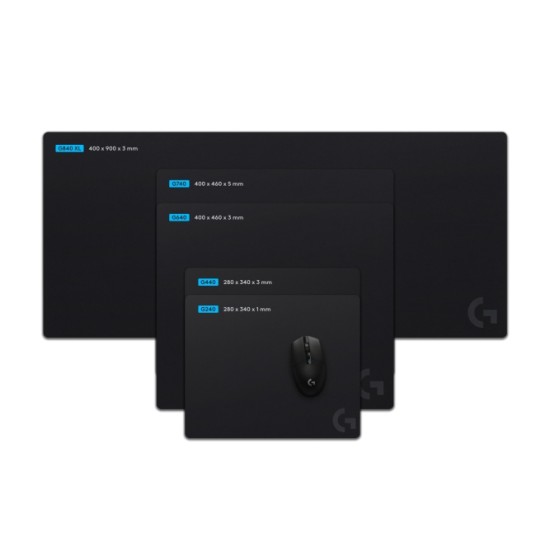 Logitech G240 Žaidimų pelės kilimėlis, 280 x 340 x 1 mm, Juoda