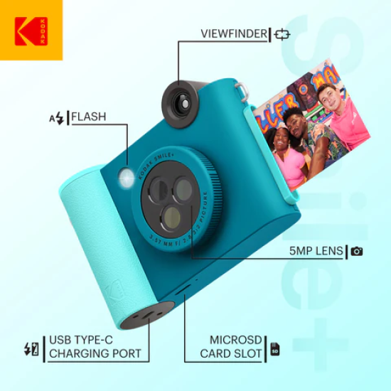 Kodak SMILE+ Momentinis fotoaparatas, 2x3'', Mėlyna