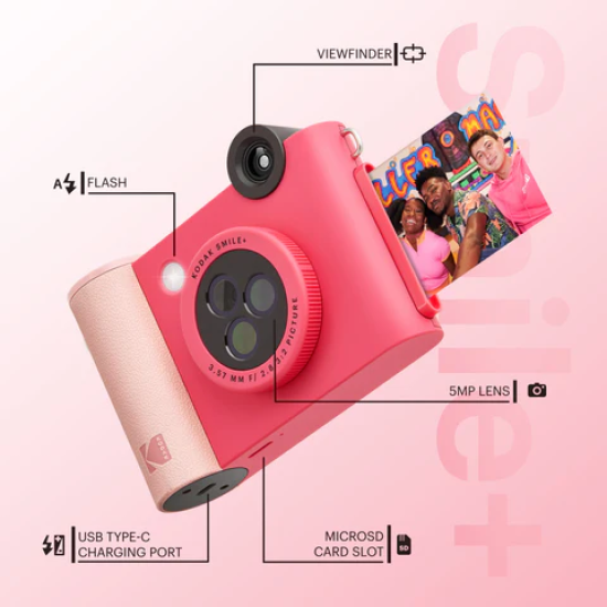 Kodak SMILE+ Momentinis fotoaparatas, 2x3'', Fuchsia
