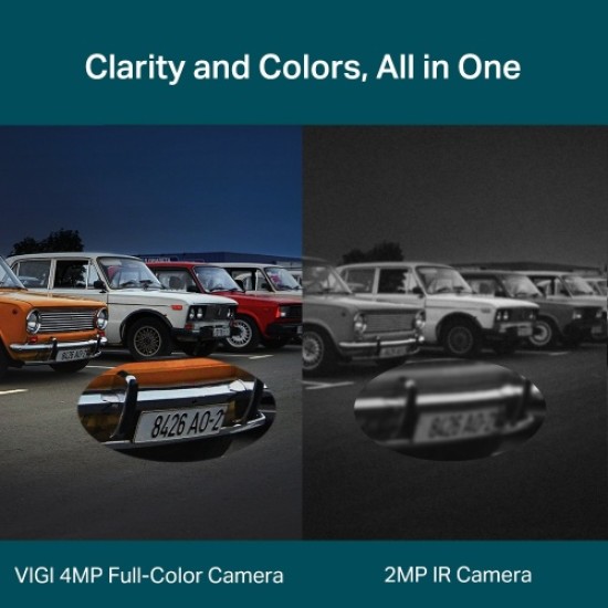 TP-Link VIGI C540V VIGI 4MP Outdoor Full-Color Dual-Lens Varifocal Pan Tilt Tinklo kamera