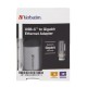Verbatim 49146 USB-C to Gigabit Ethernet Adapteris, USB 3.1 GEN 1, Gigabit Ethernet, Pilka/Juoda